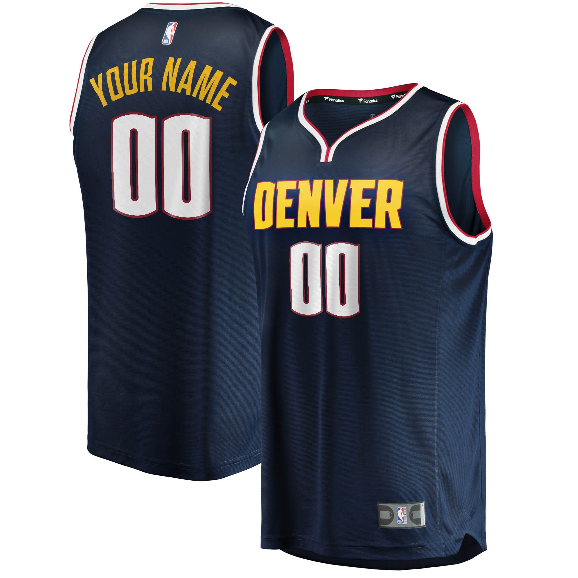 Denver Nuggets Youth Fast Break Custom Jersey Navy – Icon Edition