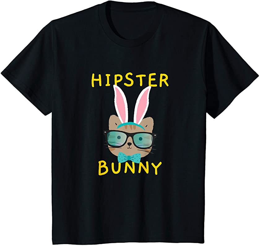 Kids Cute Easter Hipster Bunny Ears Easter Gift Idea For Boy Girl T-Shirt