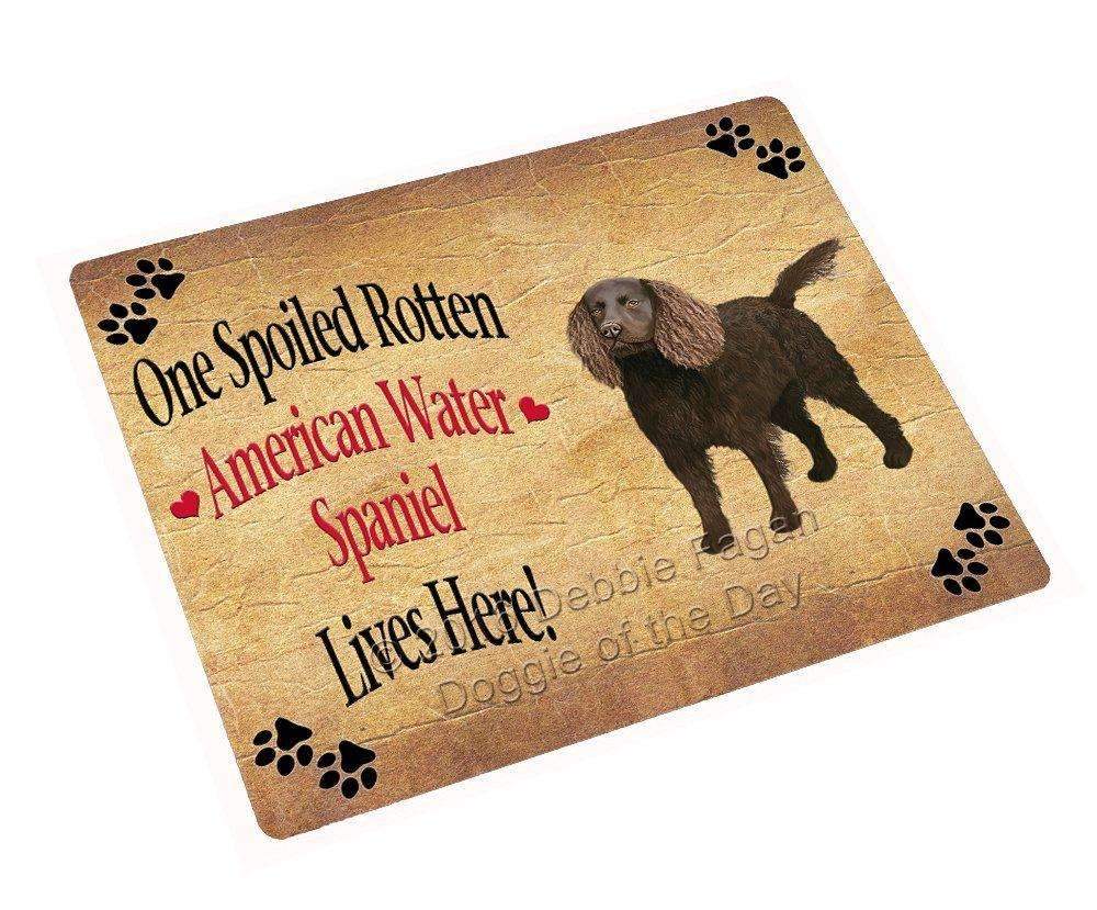 American Water Spaniel Spoiled Rotten Dog Art Portrait Print Woven Throw Sherpa Plush Fleece Blanket