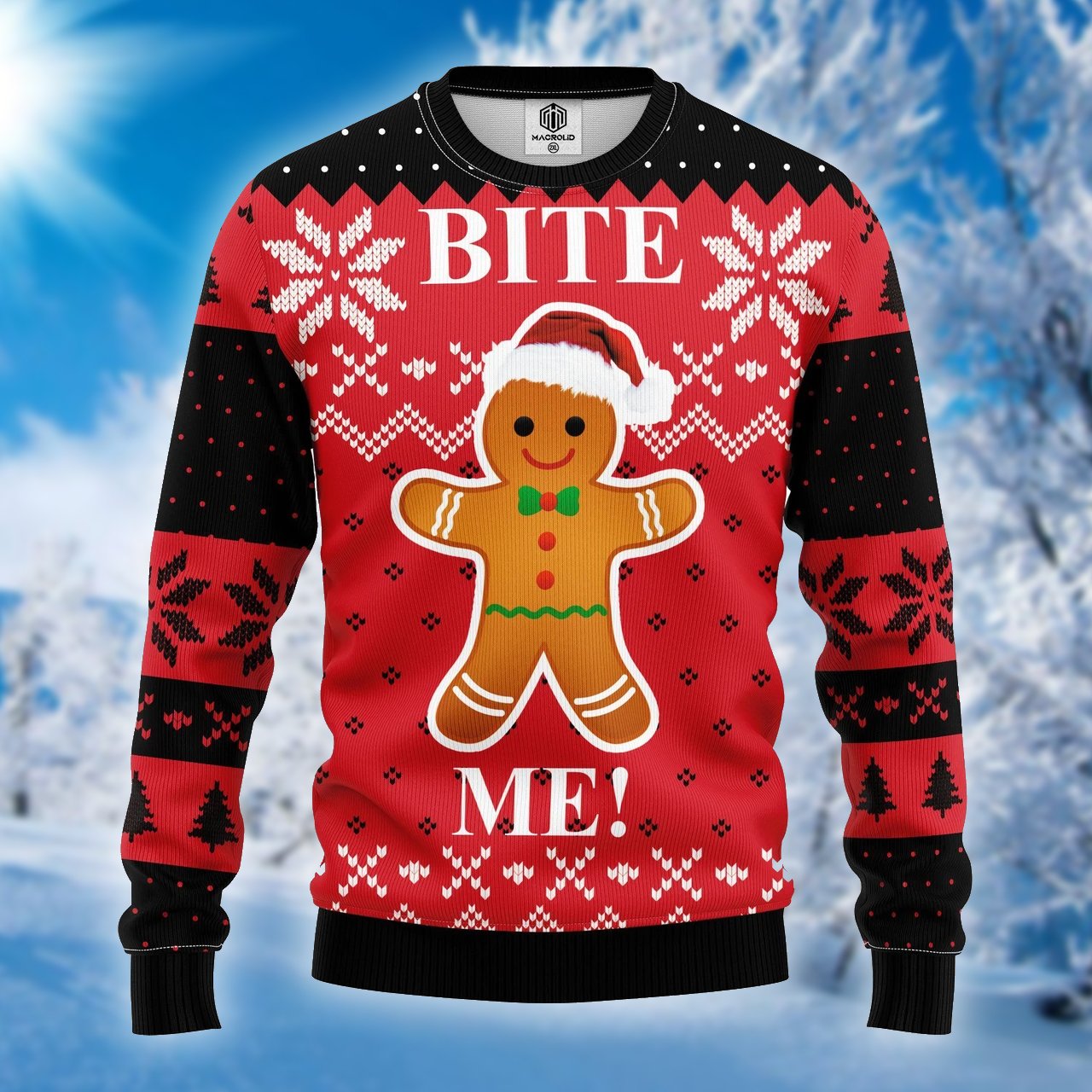 Bite Me Cookie Ugly Christmas Sweater | For Men & Women | Adult | Us4141