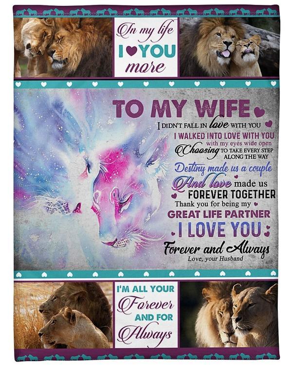 To My Wife Destiny Made Us A Couple Fleece Blanket Gift For Family,Birthday,Wife,Couple,Gift Home Decor Bedding Couch Sofa Soft And Comfy Cozy