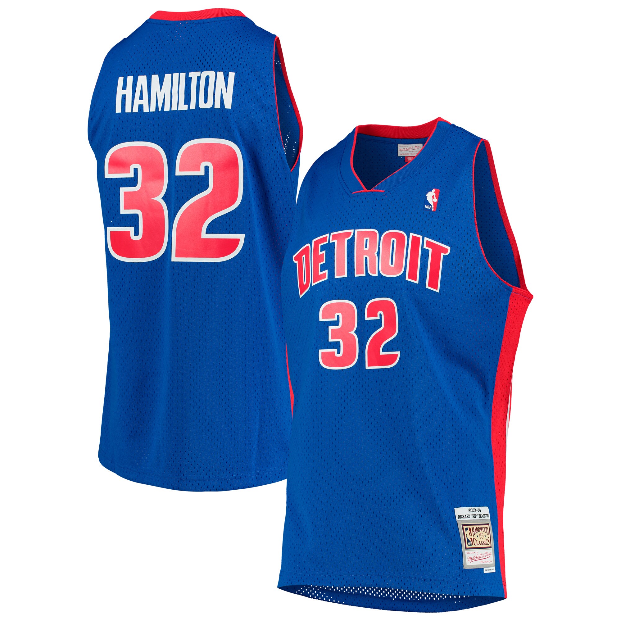 Richard Hamilton Detroit Pistons Mitchell & Ness 2003/04 Hardwood Classics Swingman Jersey – Blue