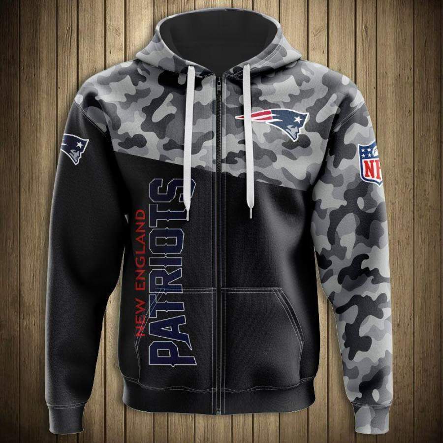 New England Patriots Military Hoodie 3D Style4152 All Over Printed