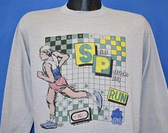 90s St. Patrick’s Day Run 10th Annual Kansas City  T-shirt  Vintage Tee 4397