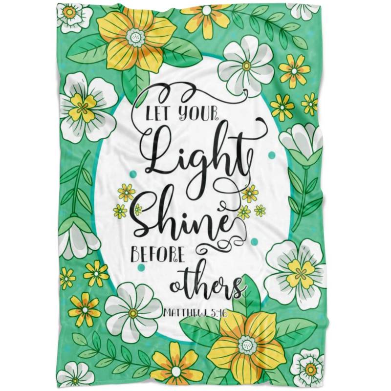 Matthew 5:16 let your light shine before others fleece blanket