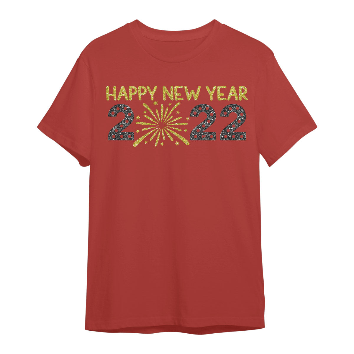 Happy New Year Glitter Unisex O-Neck T-Shirt, New Year T-Shirt For Men And Women, Best New Year Gift