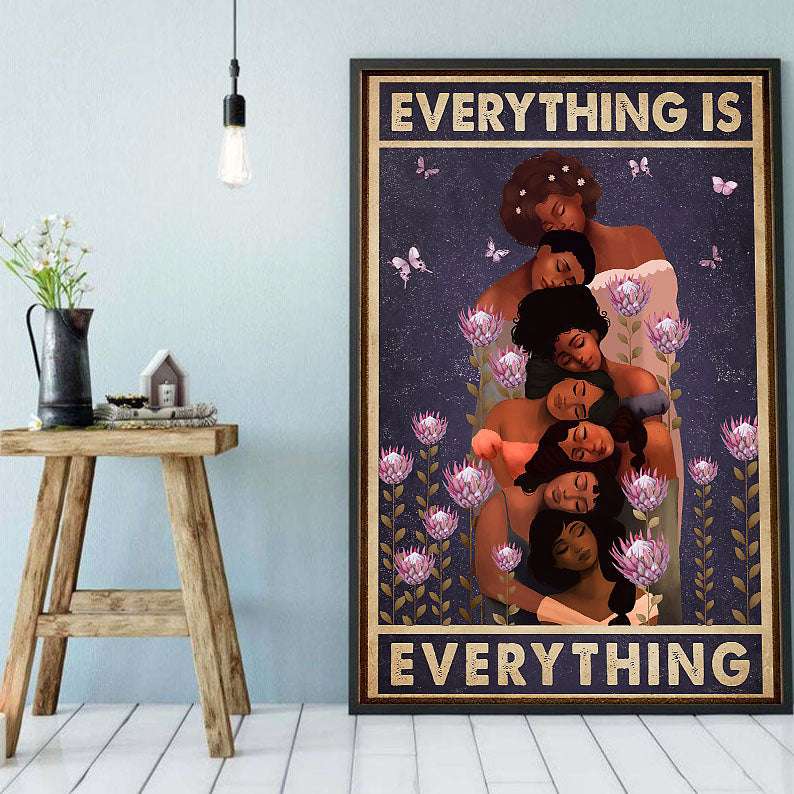 Black American Canvas Art Adorable Afro Art Print Poster Print Praying Queen Black King Appealing Wall Canvas