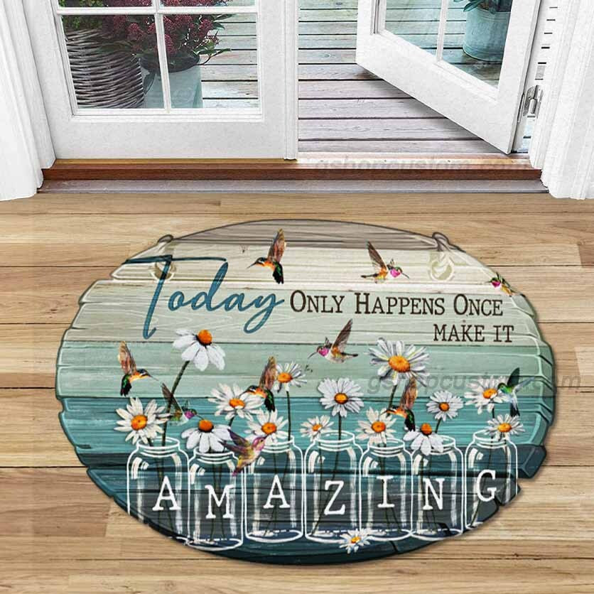 Humming Bird Daisy Happiness Amazing Motivation Doormat – Peace Happy Love Vintage Rug – Doormat Carpet – Sdm-A0040