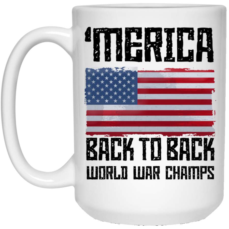 Lobo Performance Gear ‘Merica Back to Back World War Champs White Big Mug