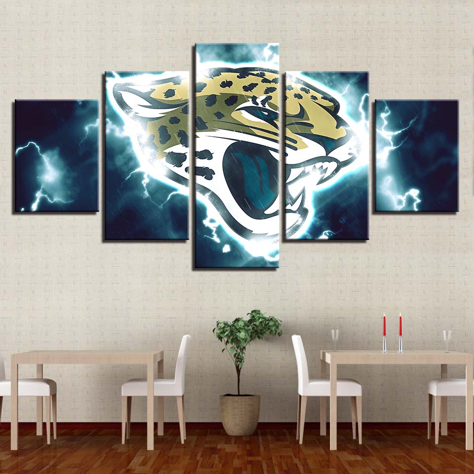 Jacksonville Jaguars Wall Art Lightning Canvas Print