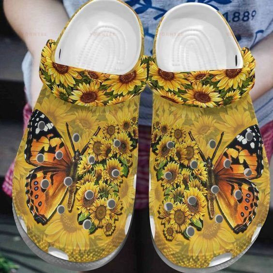 Butterfly Flower 5 Gift For Lover Rubber clog Shoes Comfy Footwear