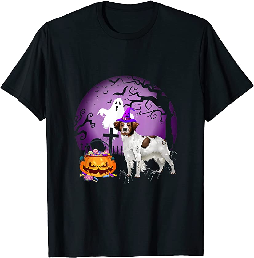 Brittany Dog Candy Pumpkin Halloween Lover T-Shirt