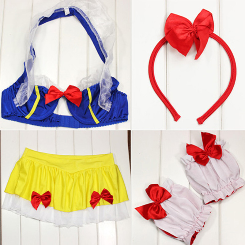 SNAILIFY Sexy Lingeries Snow White Cosplay Women Game Role Play Snowwhite Wig Halloween Costume Adult Carnival Party Fancy Dress alx