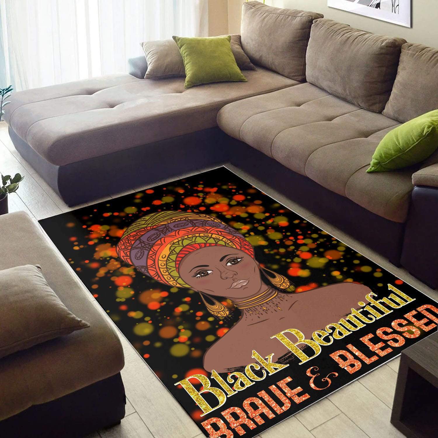 WonderBlackGirl – African American Black Beautiful Brave And Blessed Black Rug Gifts