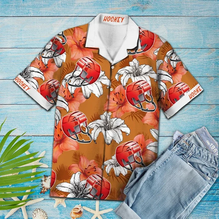 Flower Hawaii Shirt Vivid And Hockey Helmet Gift For Lover Hawaii Ha96800