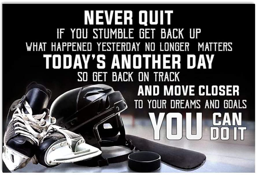 Vintage Never Quit Hockey Move Closer To Your Dreams Poster Art Print      Home Decor Gift For Men Women Family Friend On Birthday Xmas