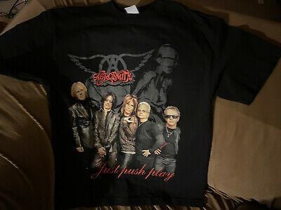 Aerosmith Just Push Play World Tour Shirt 2001 – S  Giant Vintage 1647