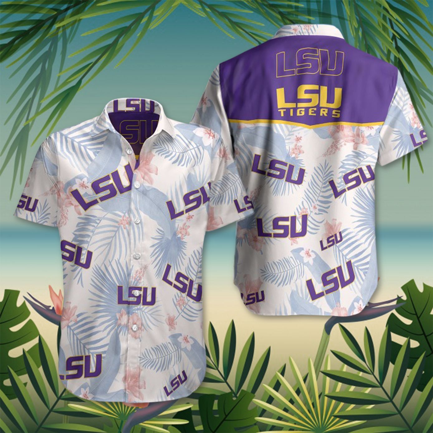 Lsu Tigers Hawaii Shirt Mens Beach Shirts Gifts For Football Lovers Ha35010