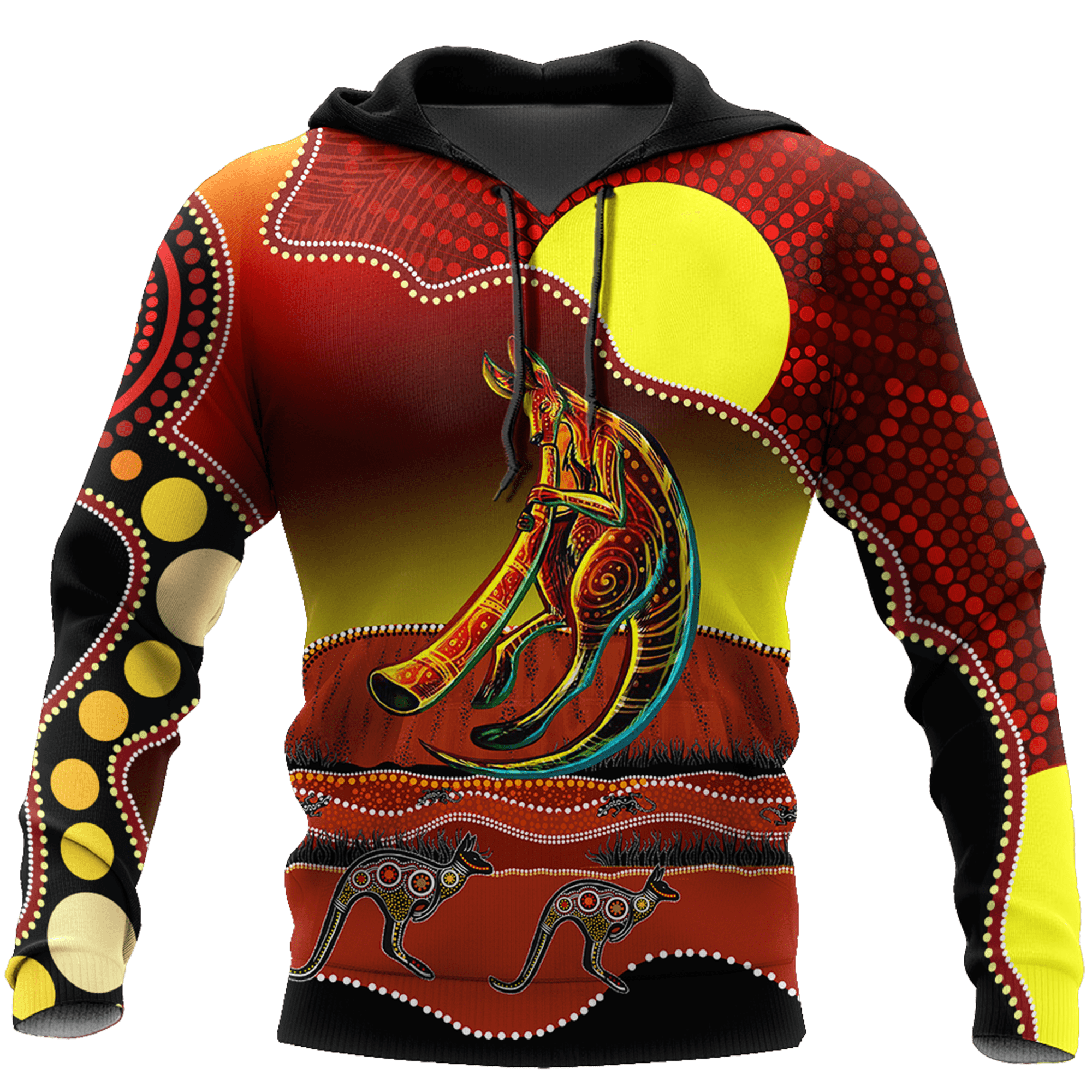 Aboriginal Kangaroo Didgeridoo Uluru 3D Printed Shirts