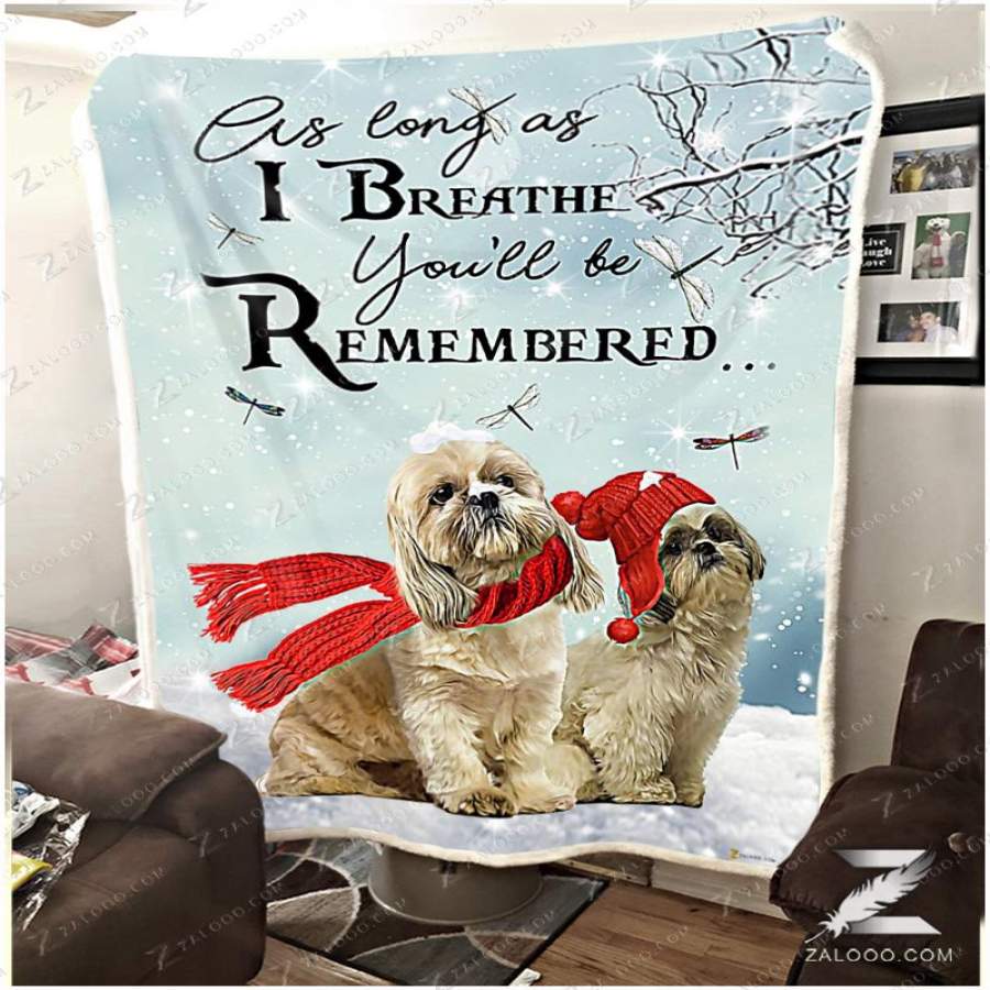 Zalooo – Fleece Blanket – SHIH TZU – As long as I breathe