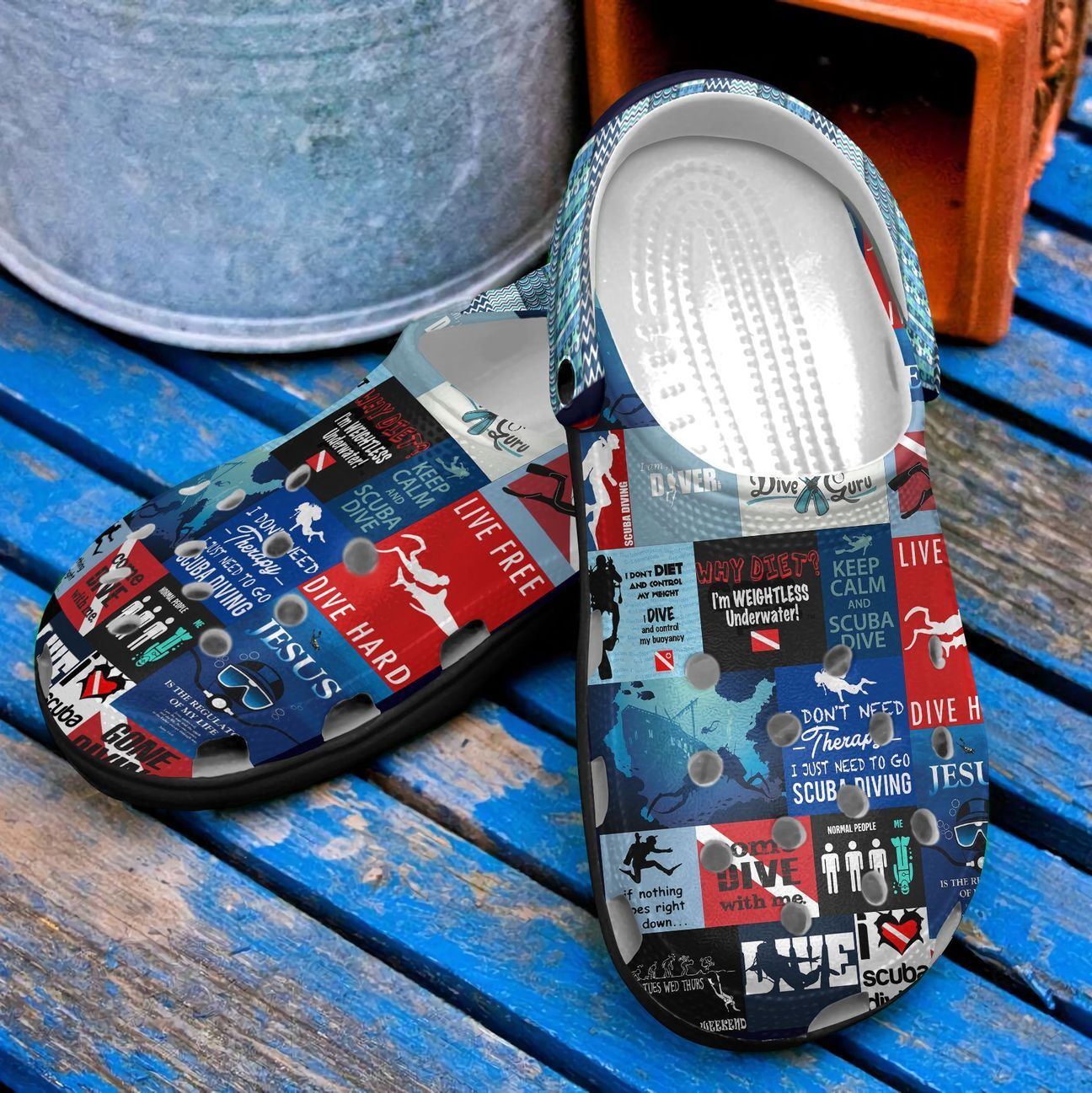 Scuba Diving Personalized Clog, Custom Name, Text, Color, Number Fashion Style For Women, Men, Kid, Print 3D Gone Diving