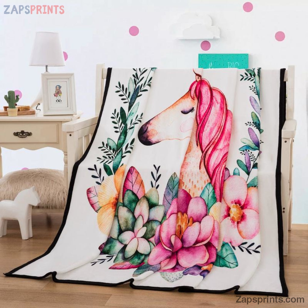 Cartoon Unicorn Blanket