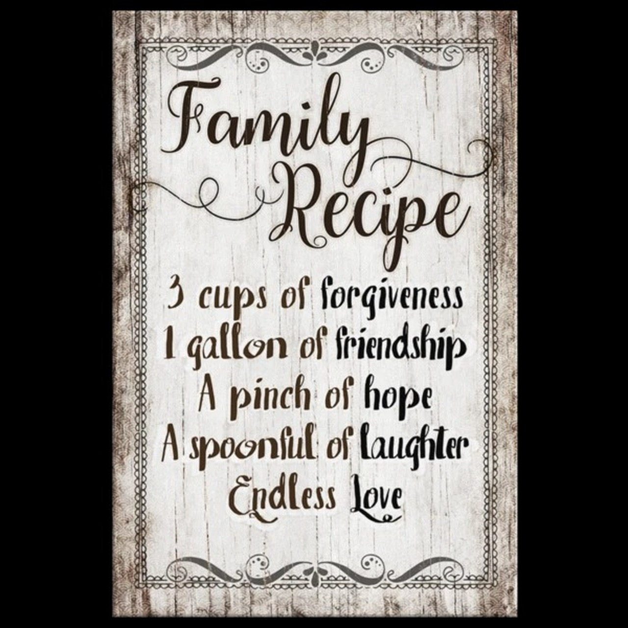 Canvas Family Recipe – Home Decor WallArt