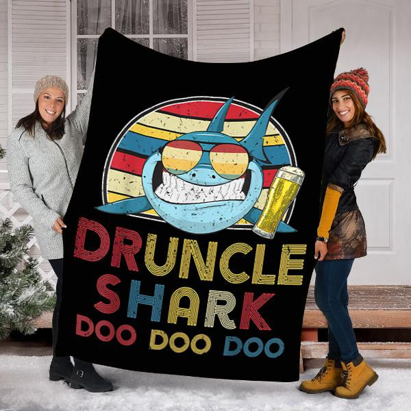 To My Uncle Fleece Blanket Druncle Sharks Great Customized Gift For Birthday Christmas Thanksgiving