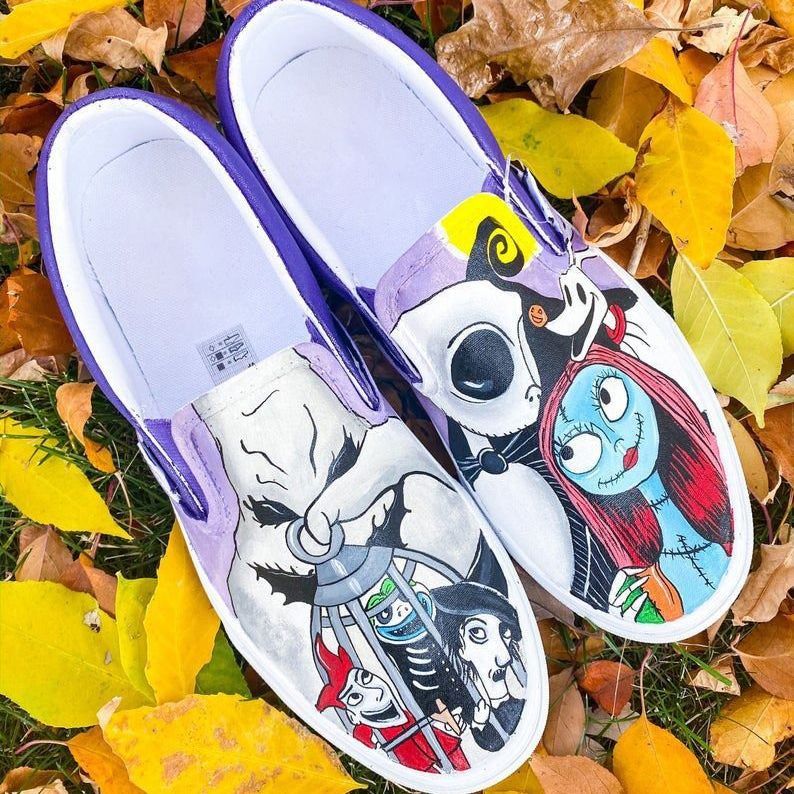 Jack Skellington And Sally Nightmare Before Christmas Gift For Men And Women Slip On Shoes