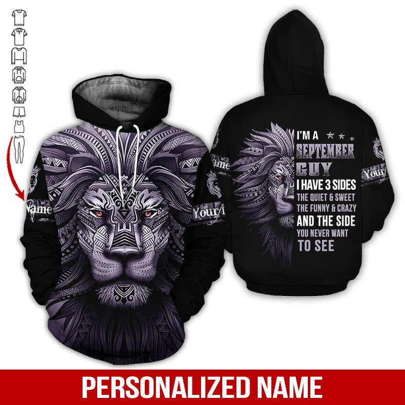 September Guy Lion Custom Name 3D All Over Print | For Men & Women | Adult | Cn3858