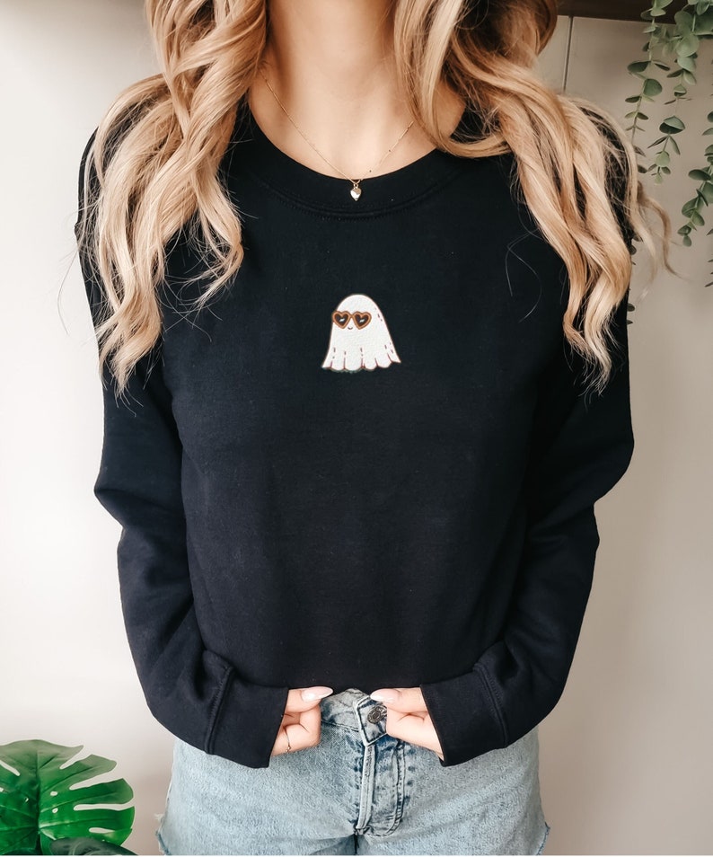 Ghost Halloween Embroidered Sweatshirt Crewneck Sweatshirt All Over Print Sweatshirt For Women Sweatshirt For Men Sws2759