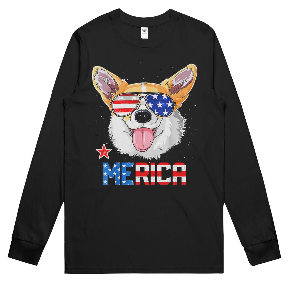 4Th July Shirts, Fourth Of July Long Sleeve T Shirts, 4Th Of July Long Sleeve T Shirts, Corgi Merica 4Th Of July Long Sleeve T Shirts Dog Puppy Long Sleeve T Shirts