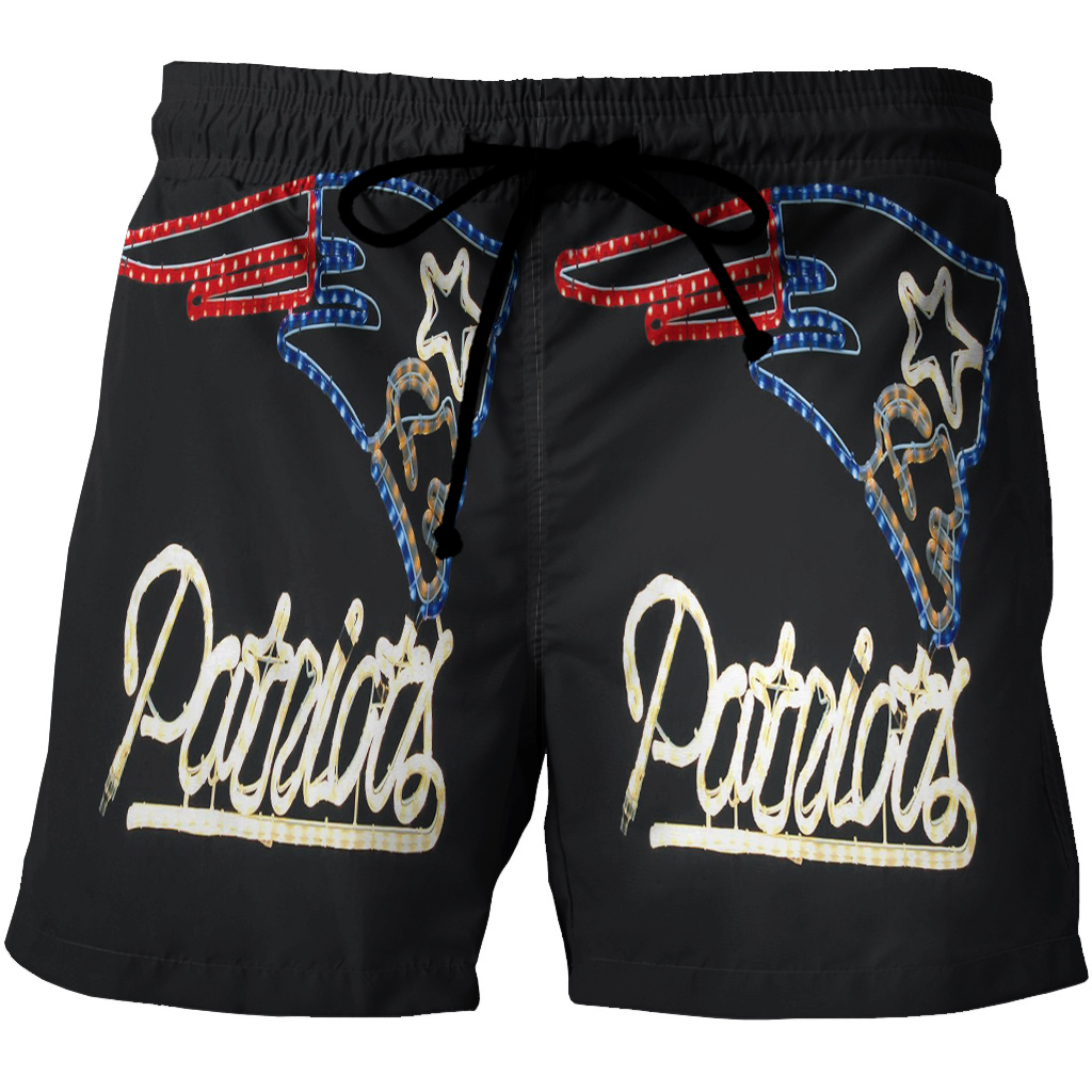 New England Patriots Light Bulb Pat 3D All Over Print Summer Beach Hawaiian Short