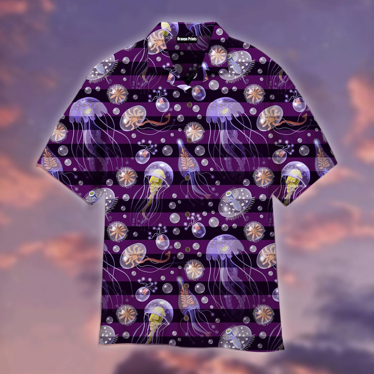 Luminous Jellyfish Purple Hawaii Shirt For Men Women Ha29329