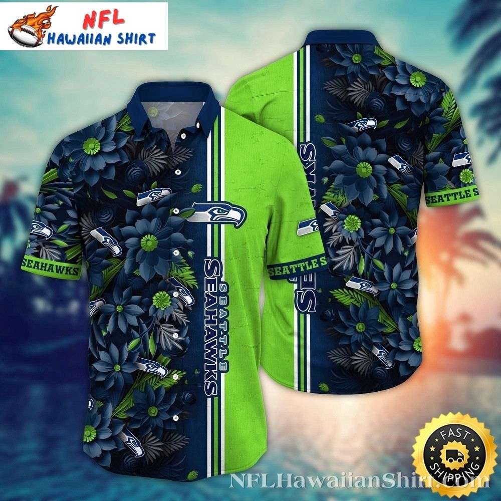 Emerald Wave Seattle Seahawks Tropical Hawaiian Shirt  Vibrant Green Touch