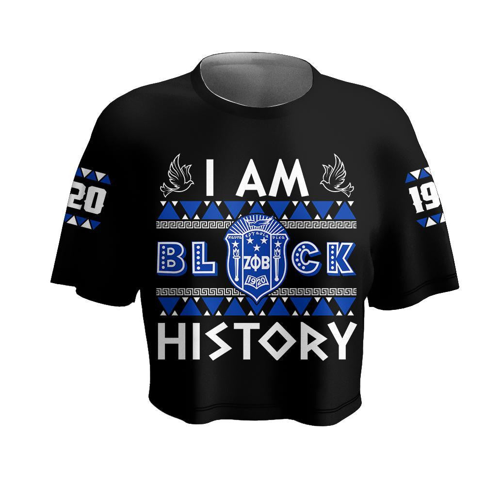 Sorority Tshirt – I Am Black History Zeta Phi Beta Croptop