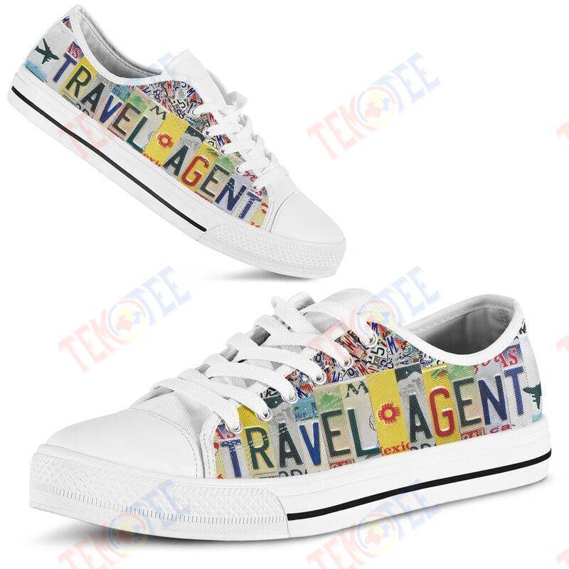 Mens Womens Travel Agent License Plates Low Top Shoes Custom Print Footwear Converse Sneakers TMT245