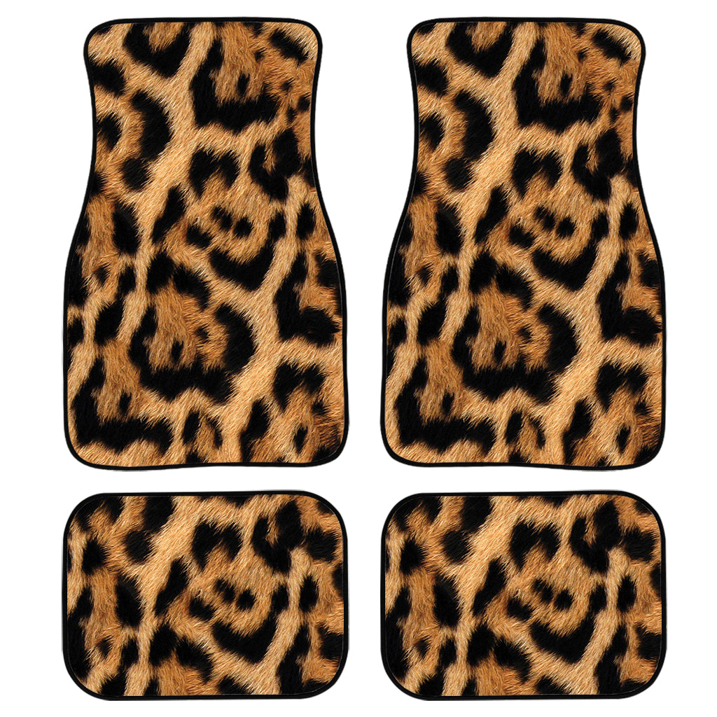 Jaguar Fur Pattern Print Front And Back Car Floor Mats, Front Car Mat