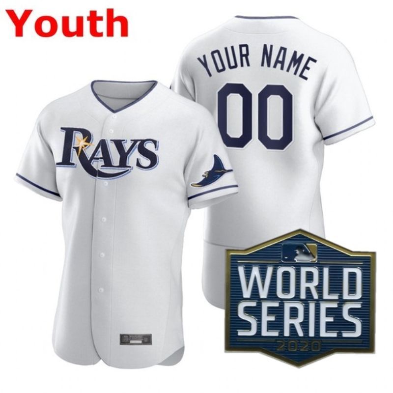 Tampa Bay Rays 2020 MLB Personalized Custom White Youth Custom Jersey