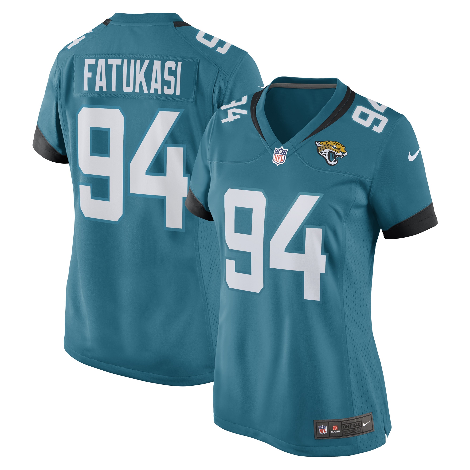 Women’s Jacksonville Jaguars Folorunso Fatukasi Teal Game Player Jersey