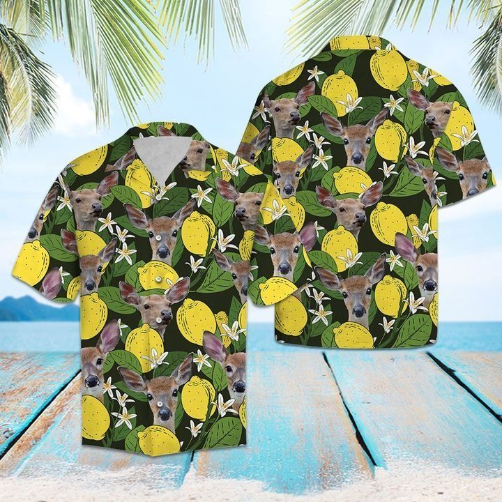 Deer Lemons Tropical Hawaiian Shirt Ha8625