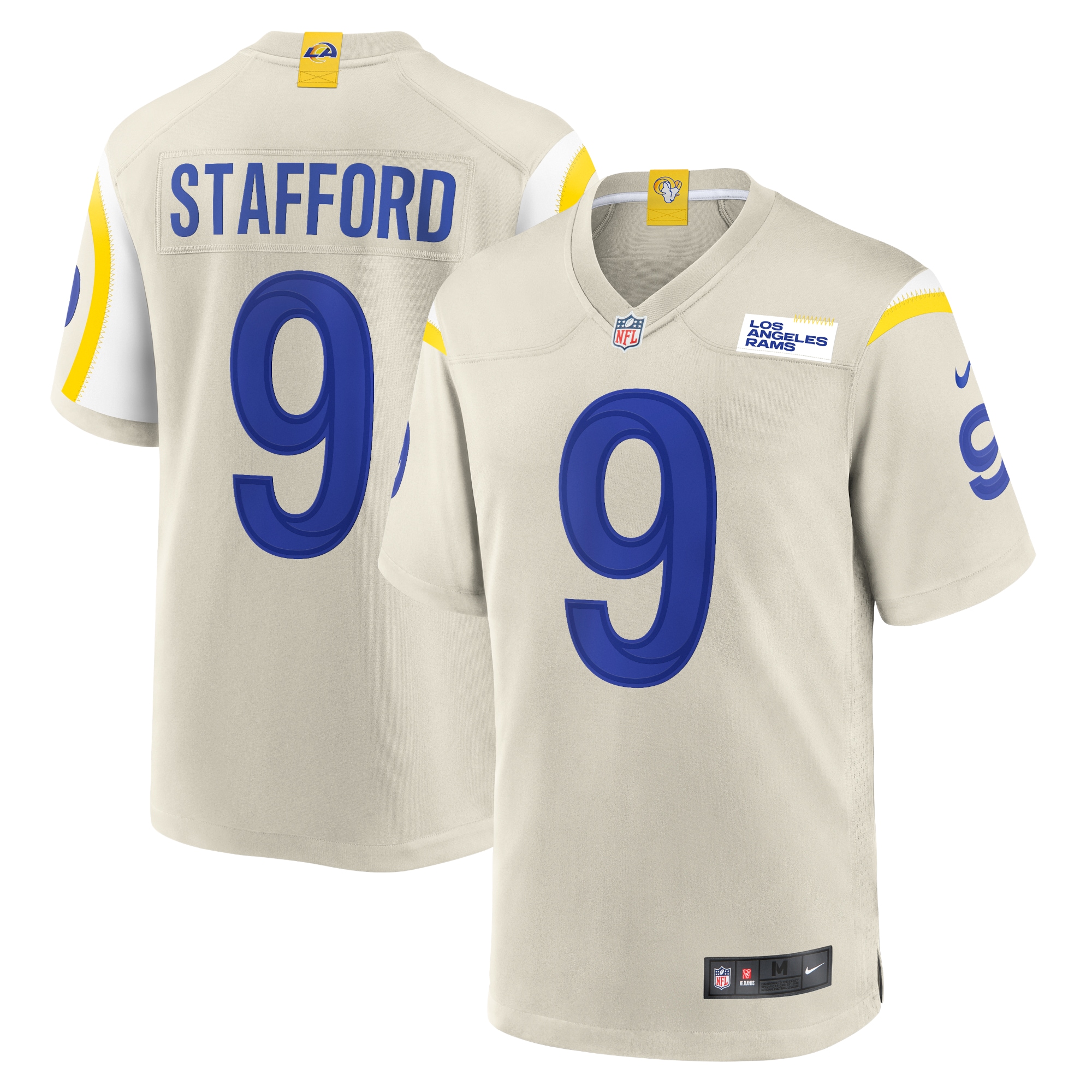 Men’s Los Angeles Rams Matthew Stafford Bone Player Game Jersey