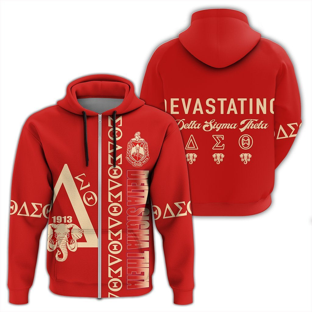 Greek Life Hoodie – Red Delta Sigma Theta Zip Hoodie