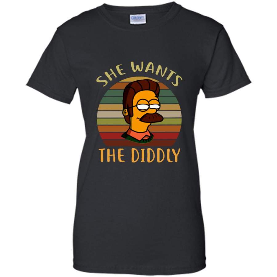 She Wants The Diddly Classic Vintage Retro Design – Gildan Women Shirt