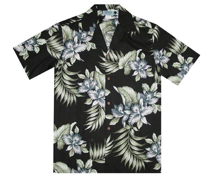 Triple Orchid Black Hawaii Summer Shirt Ha24080