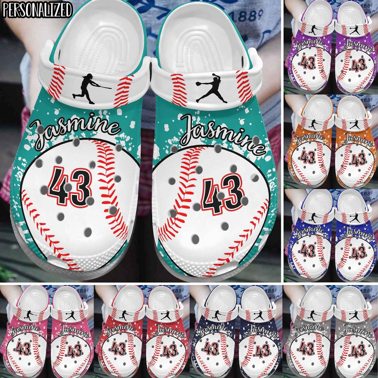 Baseball Personalized Personalize Clog, Custom Name, Text, Fashion Style For Women, Men, Kid, Print 3D Whitesole My Love