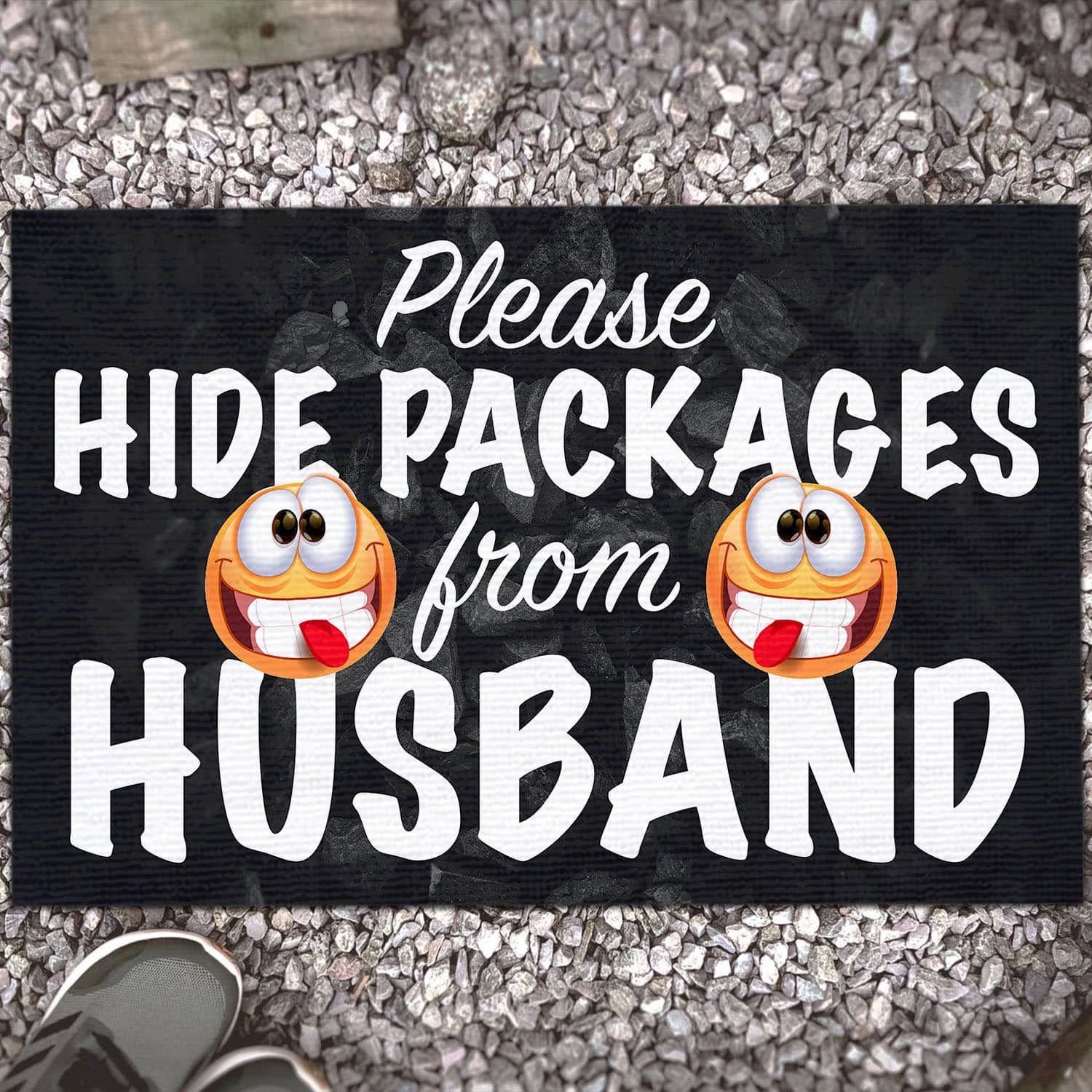 Please Hide Packages From Husband Funny Welcome Rug Entrance Decorative Doormat Evg43692