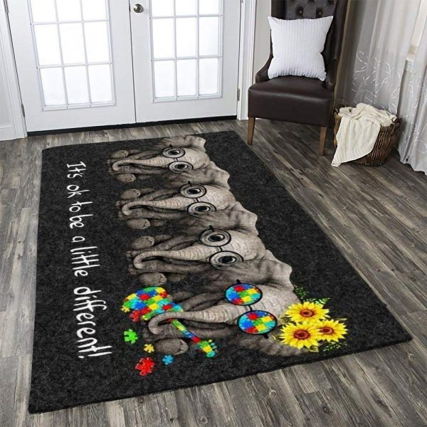 Autism Elephant Rug Home Decor Mats Floor Rugs Area Carpets Autism Awareness Decorations Gifts Ht