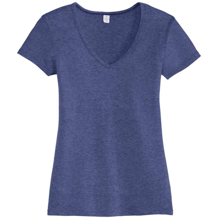 Alternative Apparel Women’s Vintage Royal The Keepsake V-Neck Vintage 50/50 Tee