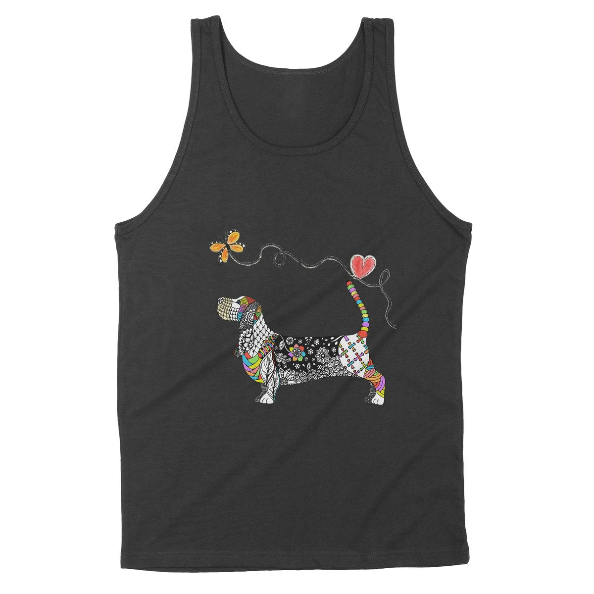 Zentangle Rainbow Basset – Premium Tank, Gift For Dog Lover, Gift For Basset Lover T-Shirt Hoodie All Color Size S-5Xl